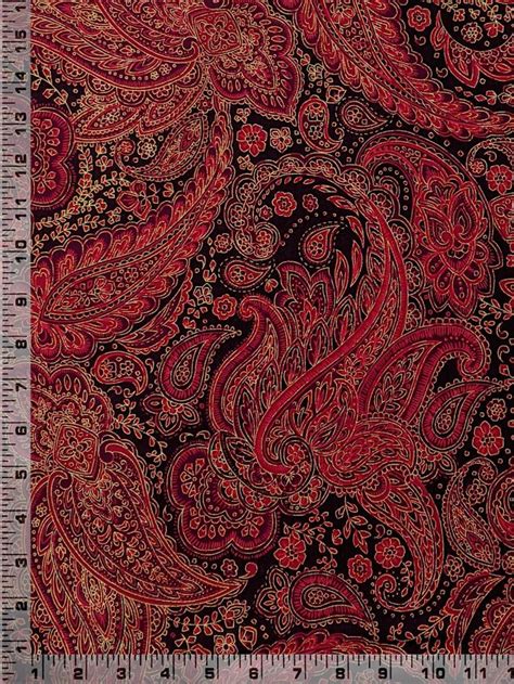 metalic paisley fabric red|paisley fabric for quilting.